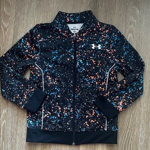 Under Armour Black Jacket with Blue and Orange Speckles